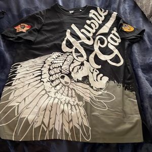 2XL hustle gang short sleve shirt.